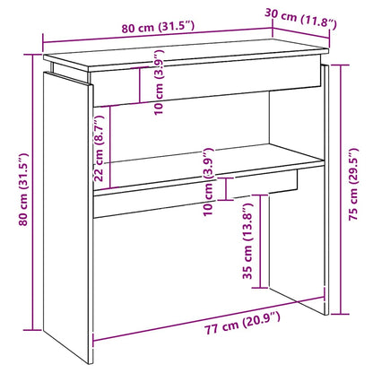 Console Table Smoked Oak 80x30x80 cm Engineered Wood