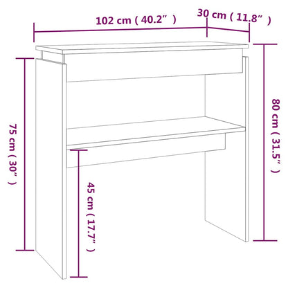 Console Table Grey Sonoma 102x30x80 cm Engineered Wood