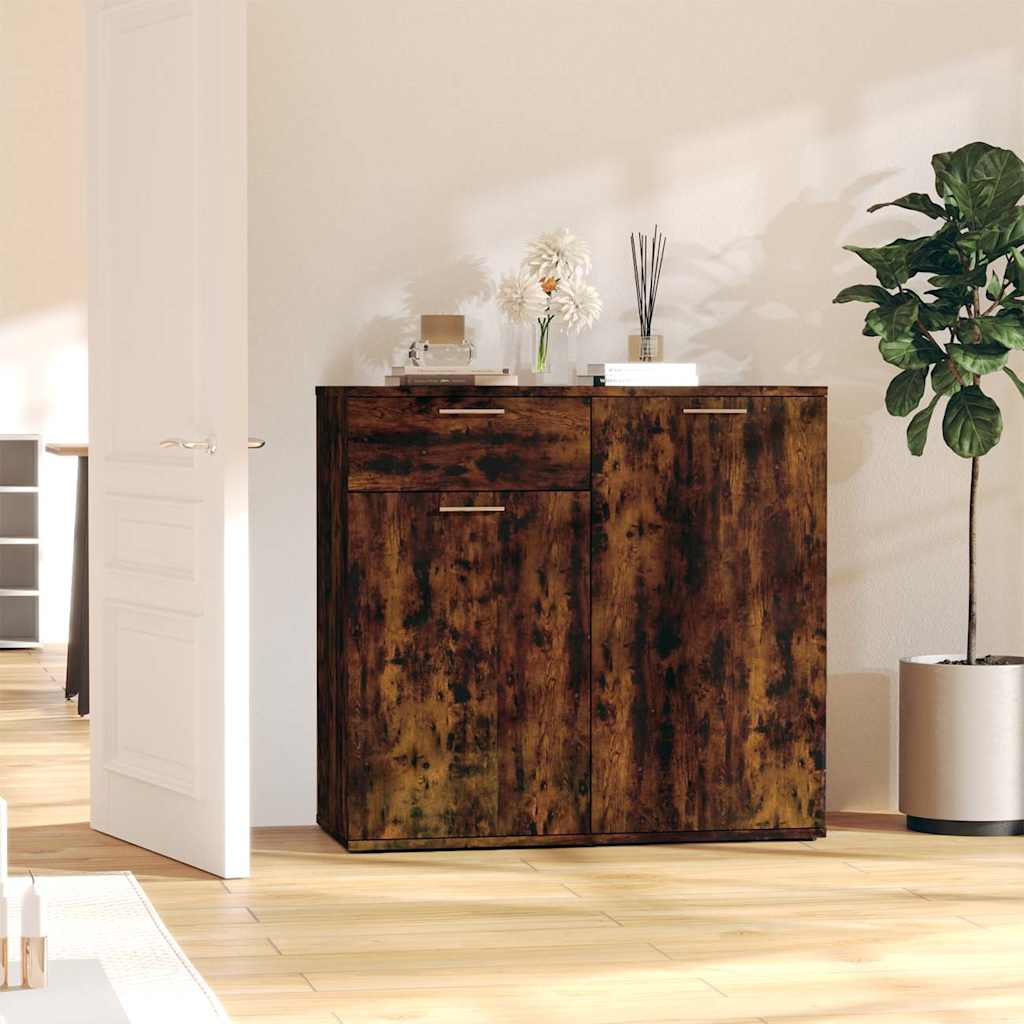 815489 vidaXL Sideboard Smoked Oak 80x36x75 cm Engineered Wood