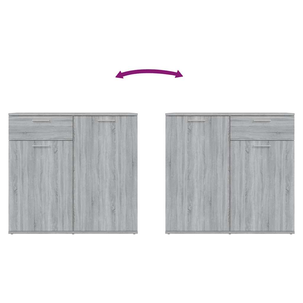 815490 vidaXL Sideboard Grey Sonoma 80x36x75 cm Engineered Wood