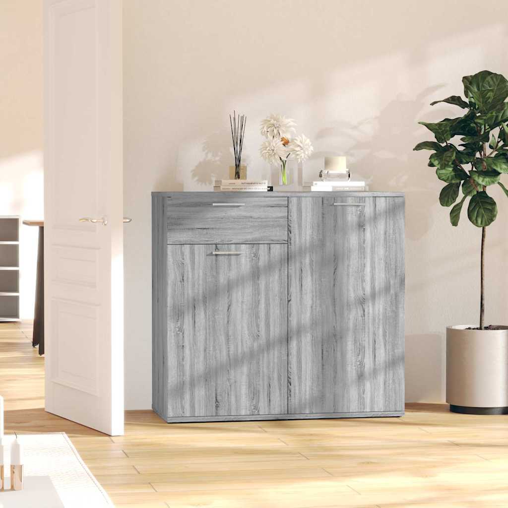 815490 vidaXL Sideboard Grey Sonoma 80x36x75 cm Engineered Wood
