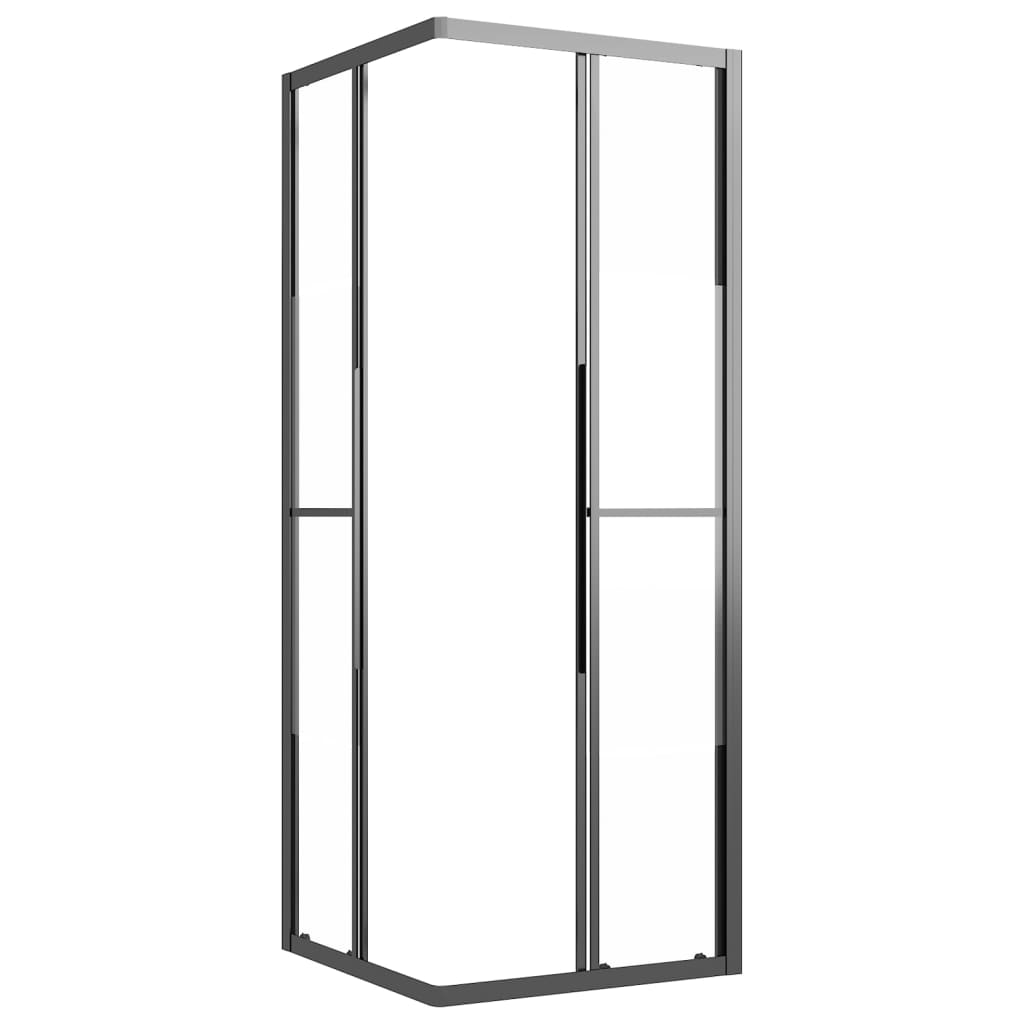 Shower Cabin Half Frosted ESG 80x80x180 cm Black