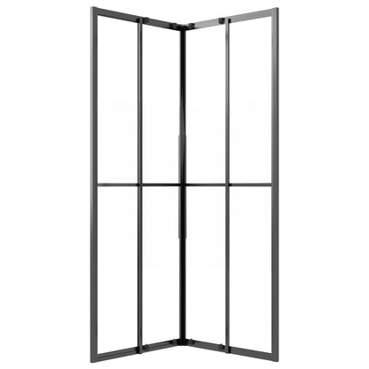 Shower Cabin Half Frosted ESG 80x80x180 cm Black