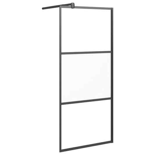 Shower walls Black 80 x 195 cm Glass and Aluminium