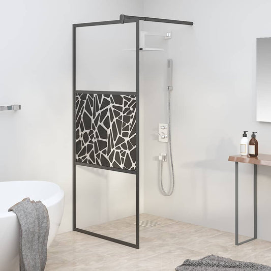 Shower walls Black 90 x 195 cm Glass and Aluminium