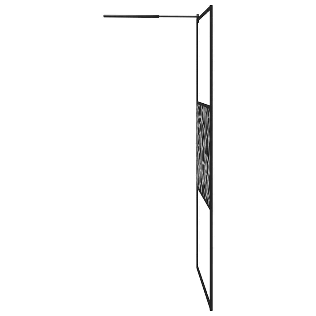 Shower walls Black 115 x 195 cm Glass and Aluminium