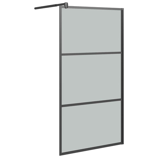 Shower walls Black 115 x 195 cm Glass and Aluminium