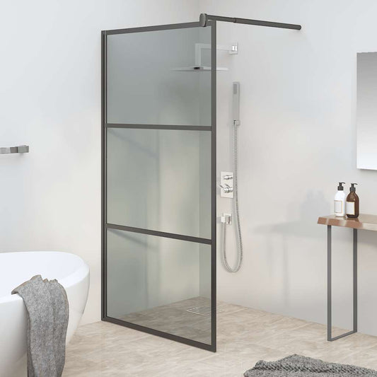 Shower walls Black 115 x 195 cm Glass and Aluminium
