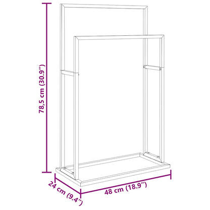 Freestanding Towel Rack Gold 48x24x78.5 cm Iron