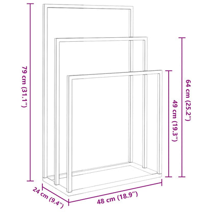 Freestanding Towel Rack Black 48x24x79 cm Iron