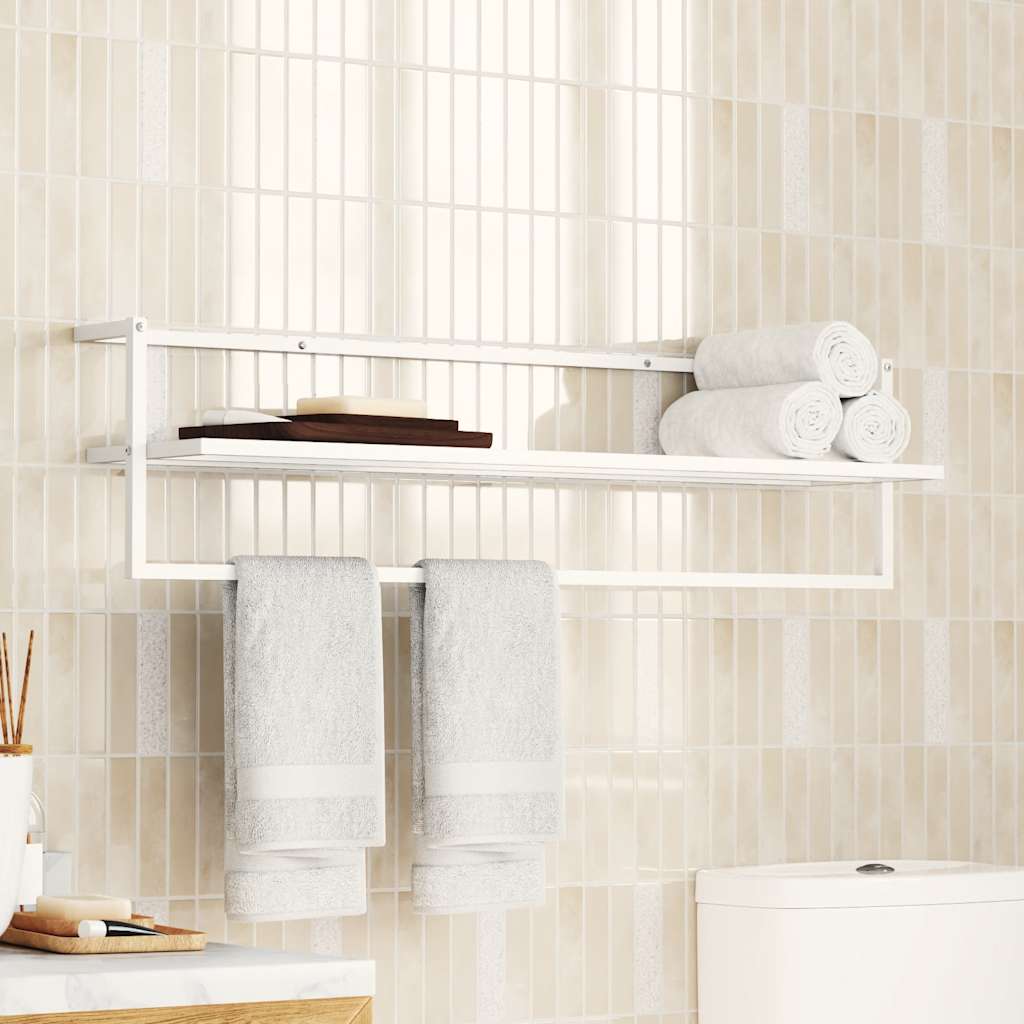 Towel Rack White 95x25x22 cm Iron