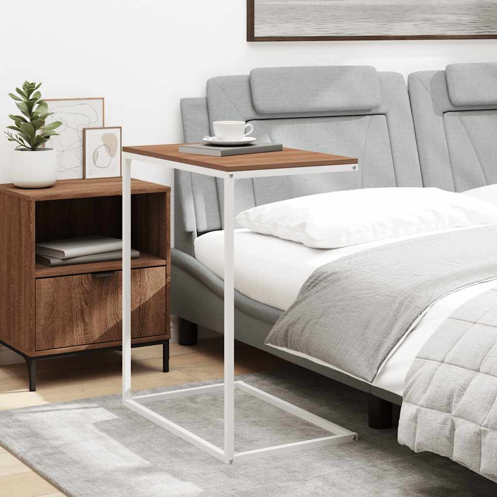 Side Table White 55x35x66 cm Engineered Wood