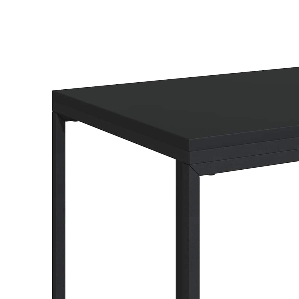 Side Table with Wheels Black 40x30x63.5 cm Engineered Wood