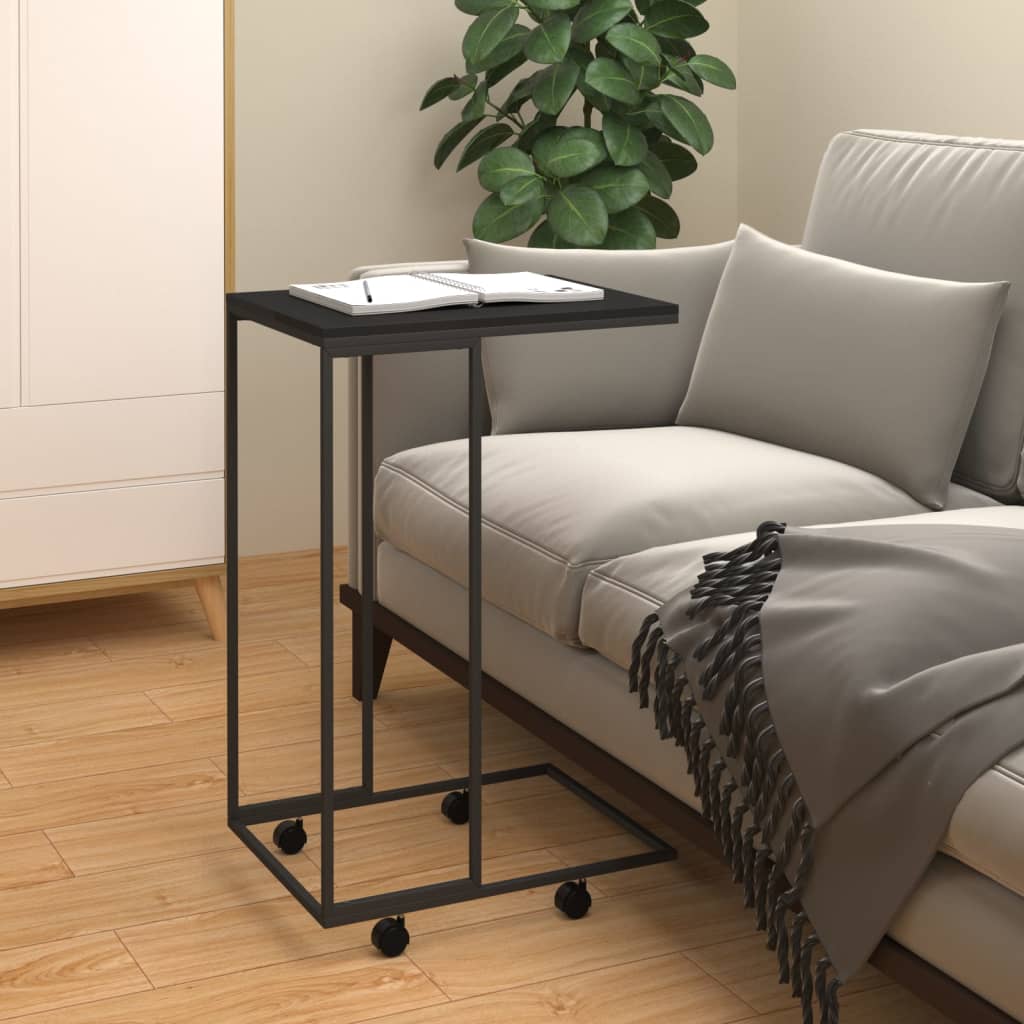 Side Table | Black | Engineered wood, iron | Small |  Portable