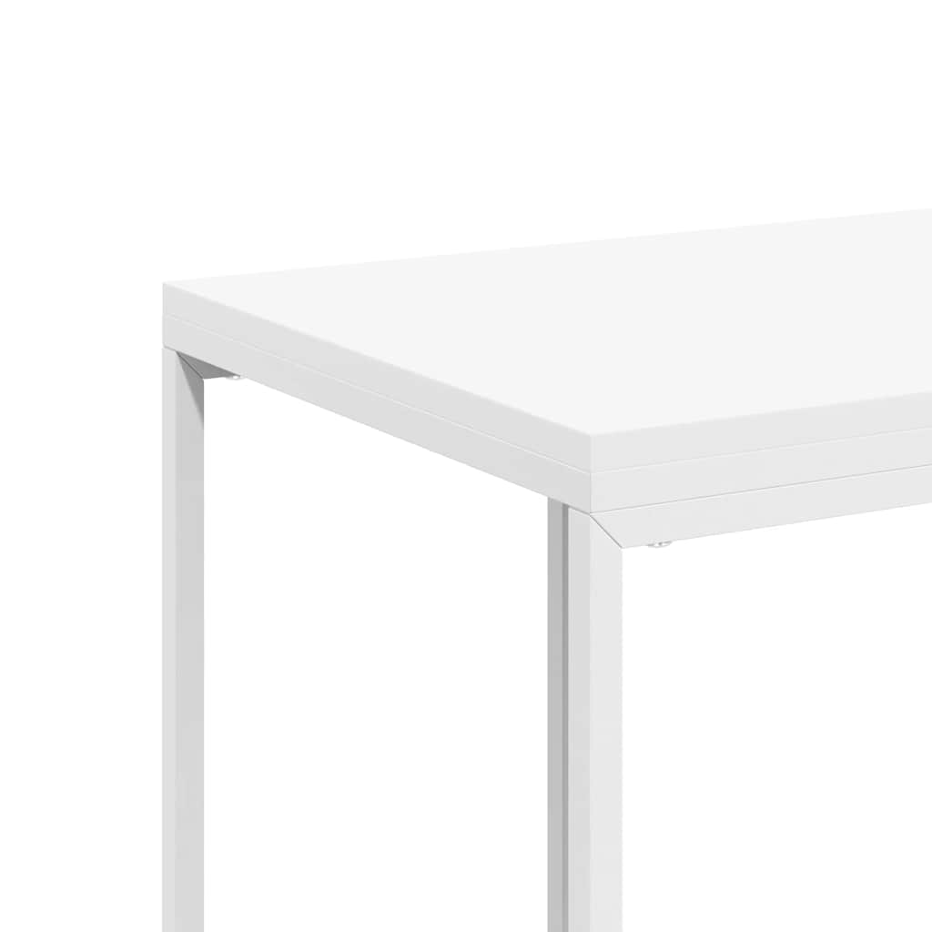 Side Table with Wheels White 40x30x63.5 cm Engineered Wood