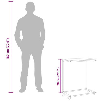 Side Table | Black | Engineered wood | 55x35x70 cm | Portable