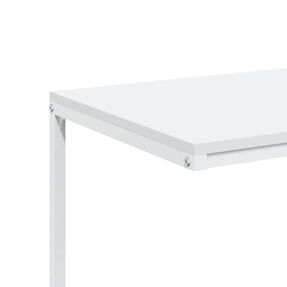 Side Table with Wheels White 55x35x70 cm Engineered Wood