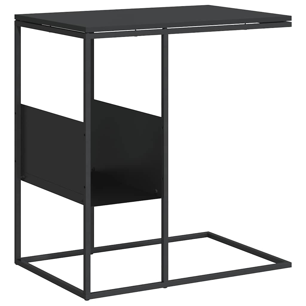 Side Table Black 55x36x59.5 cm Engineered Wood