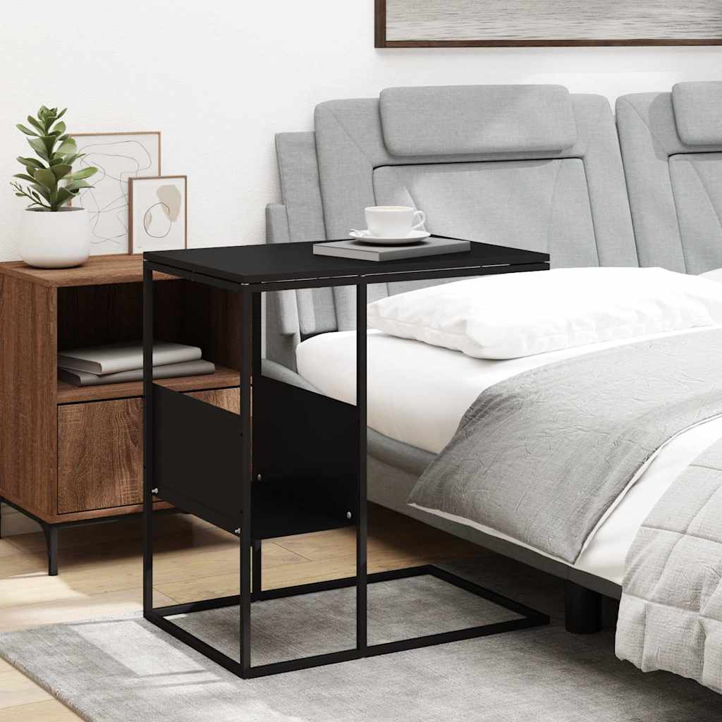 Side Table Black 55x36x59.5 cm Engineered Wood