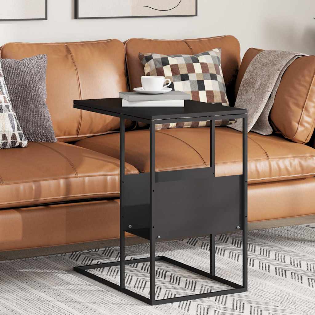 Side Table Black 55x36x59.5 cm Engineered Wood