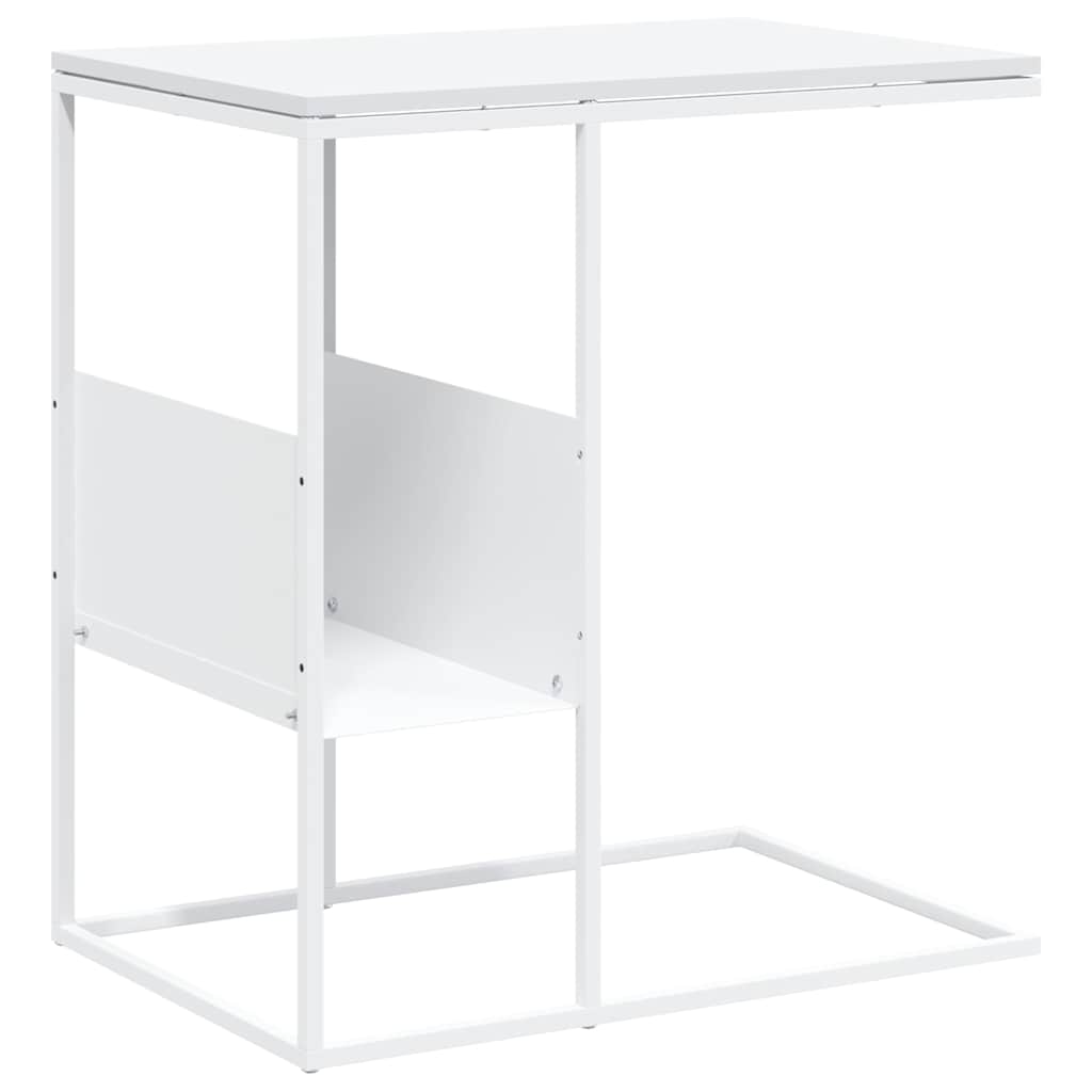 Side Table White 55x36x59.5 cm Engineered Wood