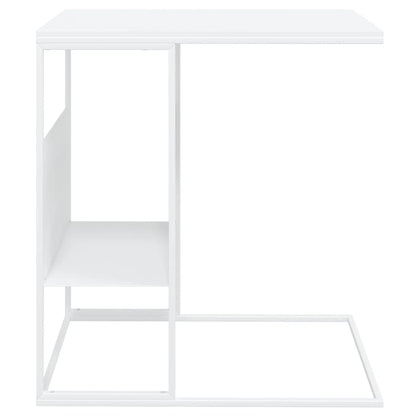 Side Table White 55x36x59.5 cm Engineered Wood