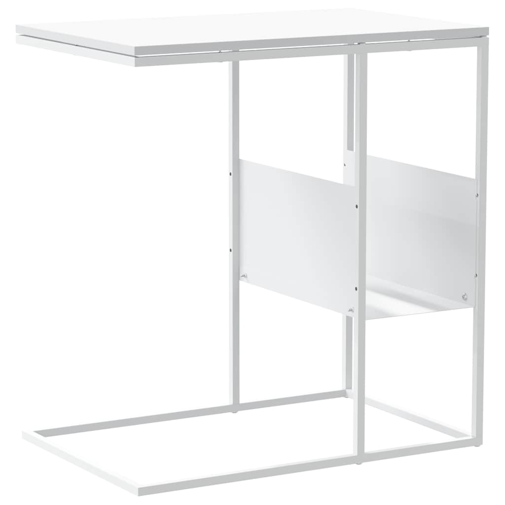 Side Table White 55x36x59.5 cm Engineered Wood