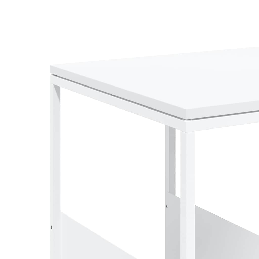 Side Table White 55x36x59.5 cm Engineered Wood