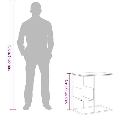 Side Table White 55x36x59.5 cm Engineered Wood