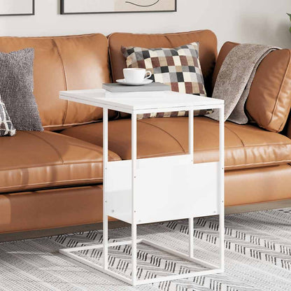 Side Table White 55x36x59.5 cm Engineered Wood