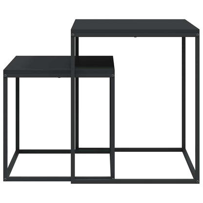 Coffee Table Set 2 pcs Engineered Wood and Metal