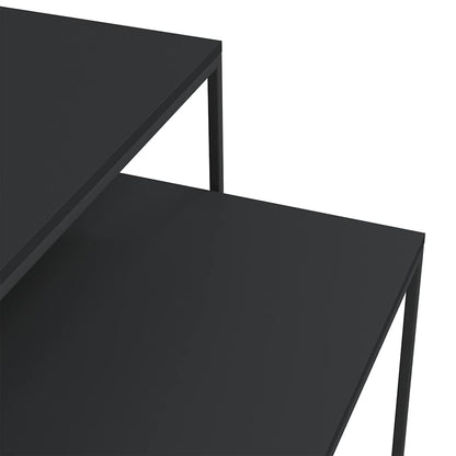 Coffee Table Set 2 pcs Engineered Wood and Metal