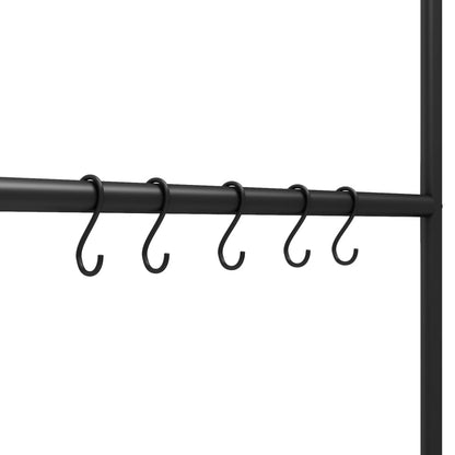 Towel Rack Ladder with 5 Tiers Black 58x175 cm Iron