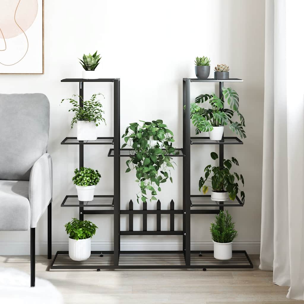 Flower Stand 94.5x25x89 cm Black Iron