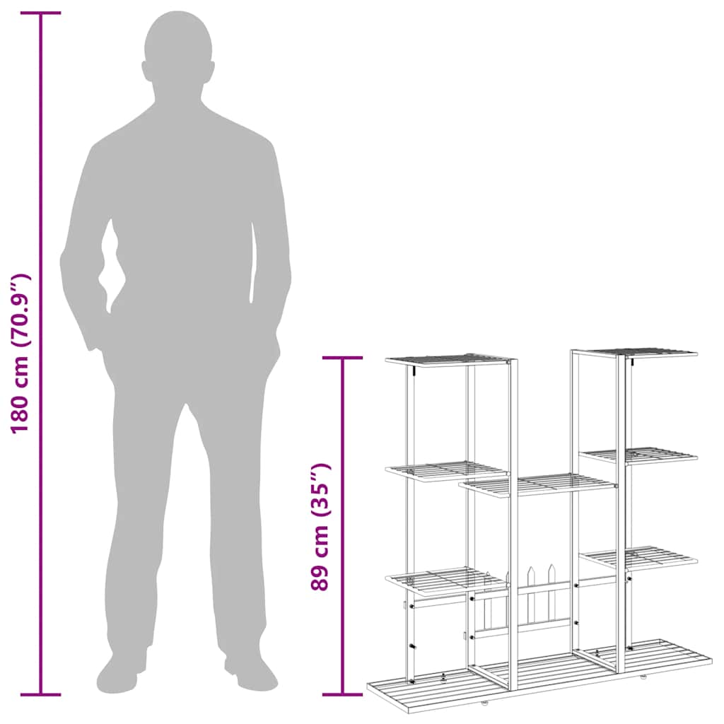 Flower Stand 94.5x25x89 cm Black Iron