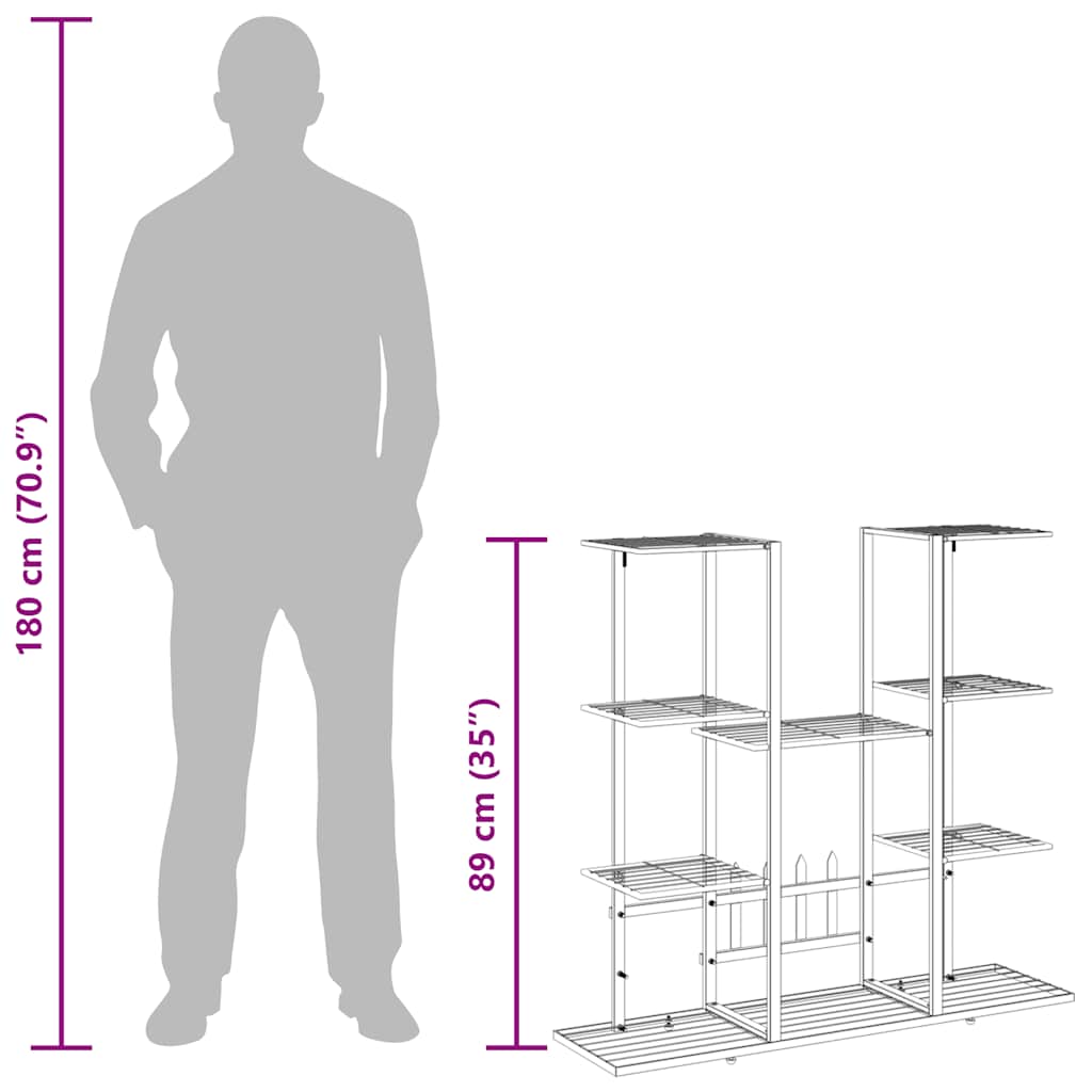 Flower Stand 94.5x25x89 cm White Iron