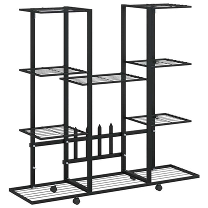Flower Stand with Wheels 94,5x24,5x91,5 cm Black Iron