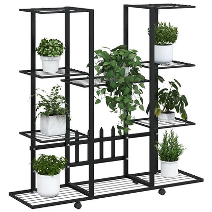 Flower Stand with Wheels 94,5x24,5x91,5 cm Black Iron