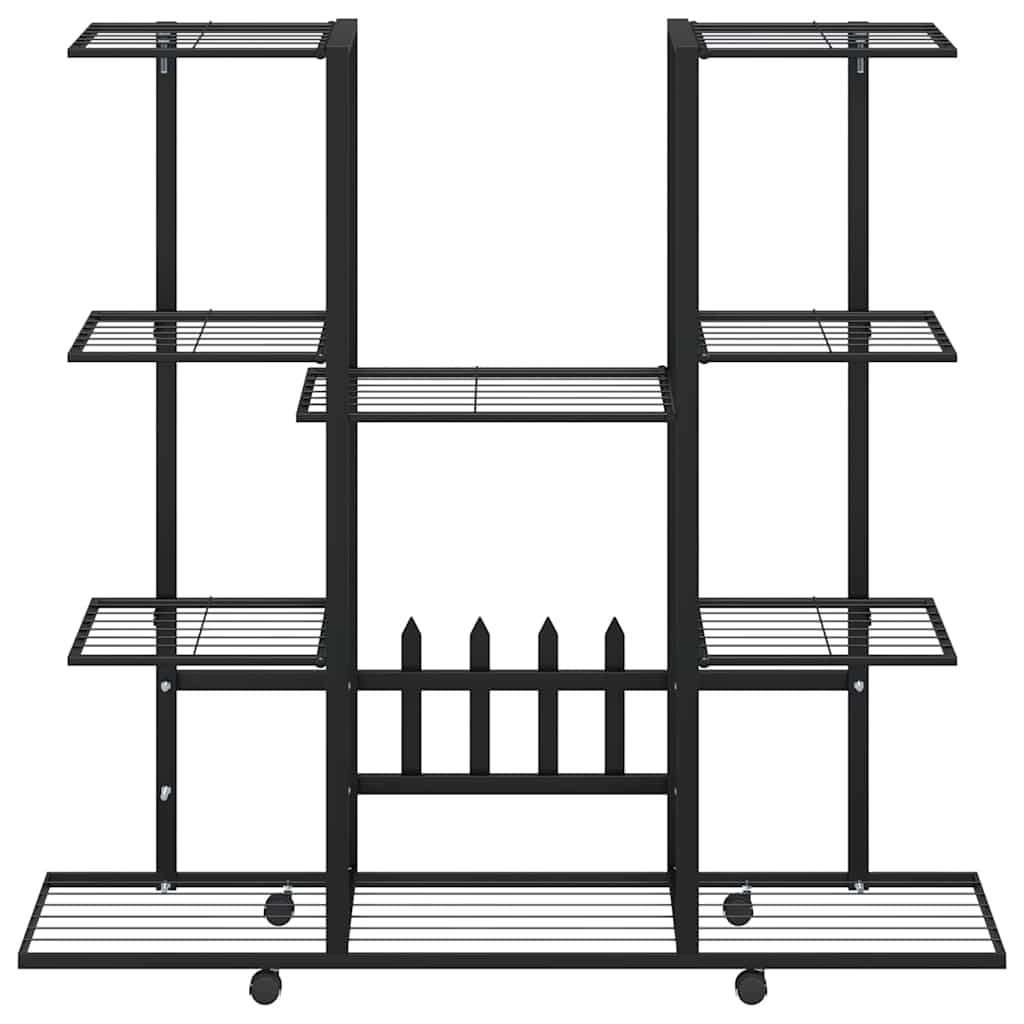 Flower Stand with Wheels 94.5x24.5x91.5 cm Black Iron