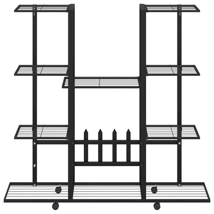 Flower Stand with Wheels 94.5x24.5x91.5 cm Black Iron