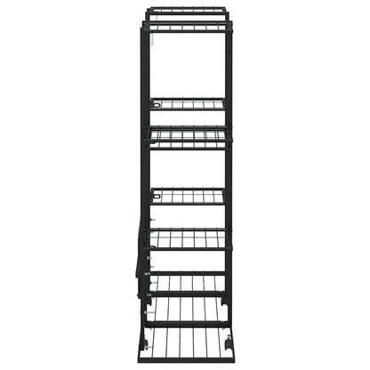 Flower Stand with Wheels 94.5x24.5x91.5 cm Black Iron
