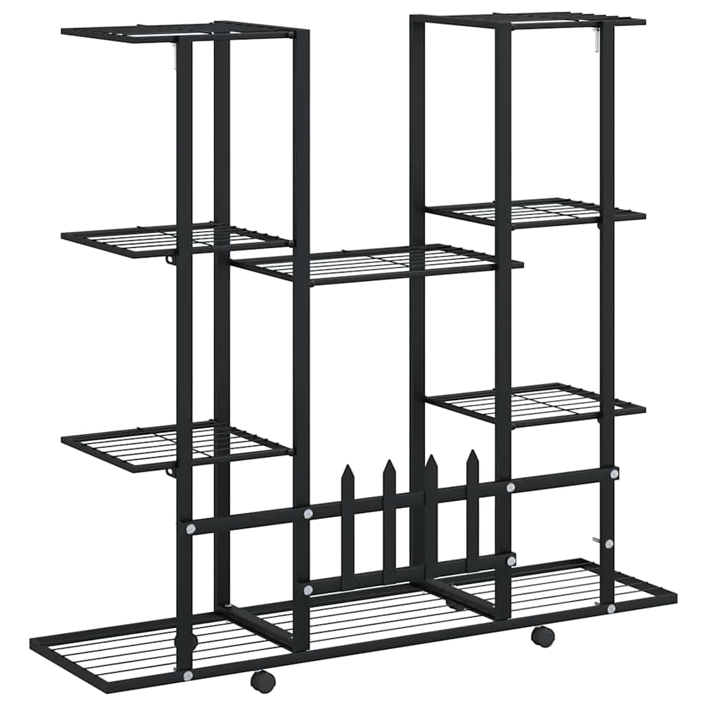 Flower Stand with Wheels 94,5x24,5x91,5 cm Black Iron