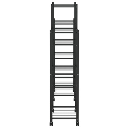 Flower Stand with Wheels 83x25x103.5 cm Black Iron
