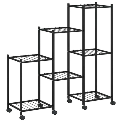 Flower Stand with Wheels 83x25x83.5 cm Black Iron