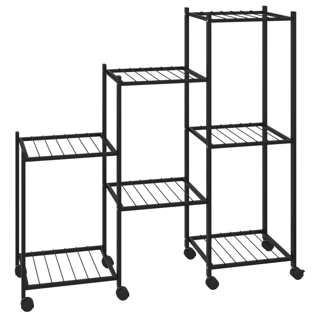 Flower Stand with Wheels 83x25x83.5 cm Black Iron