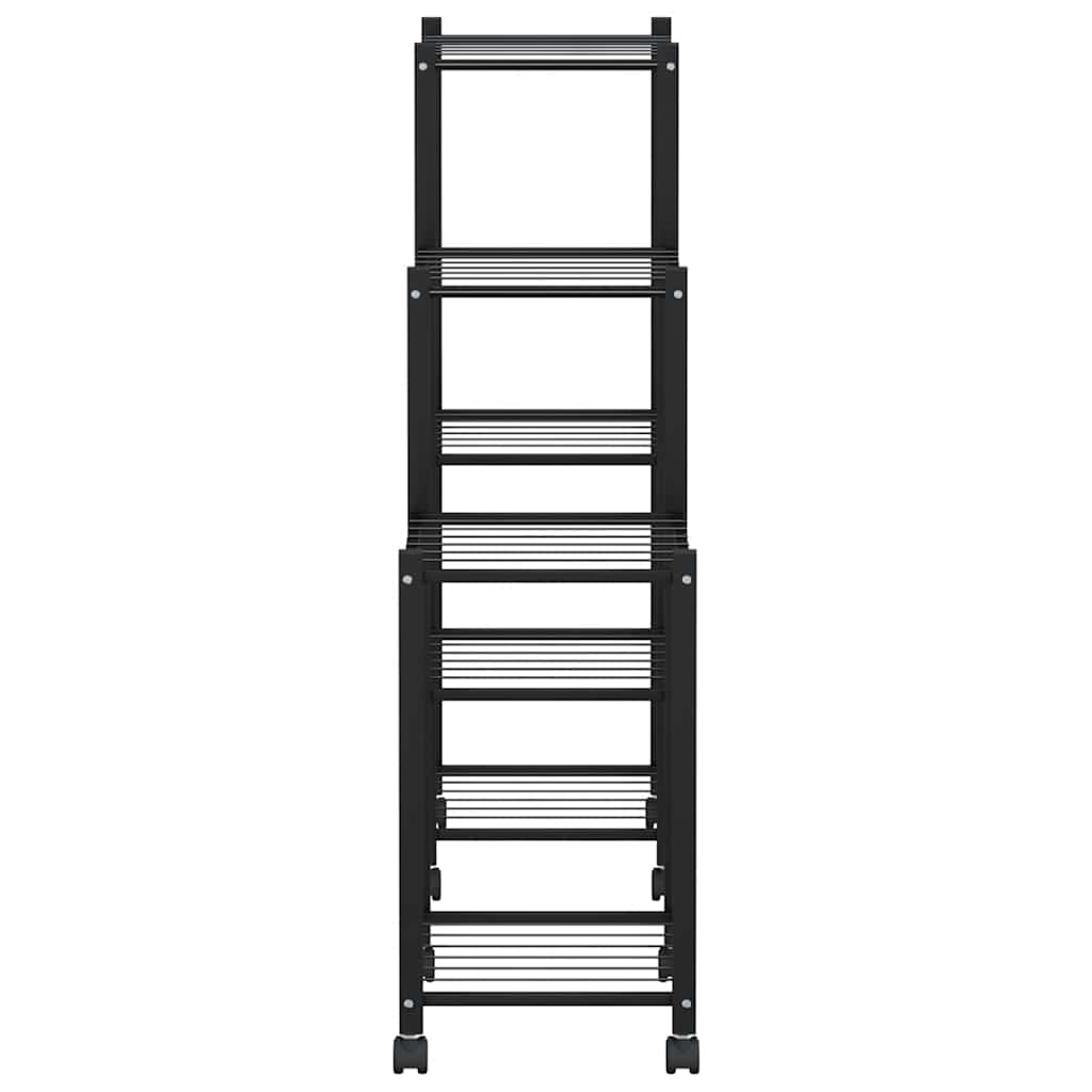 Flower Stand with Wheels 83x25x83.5 cm Black Iron