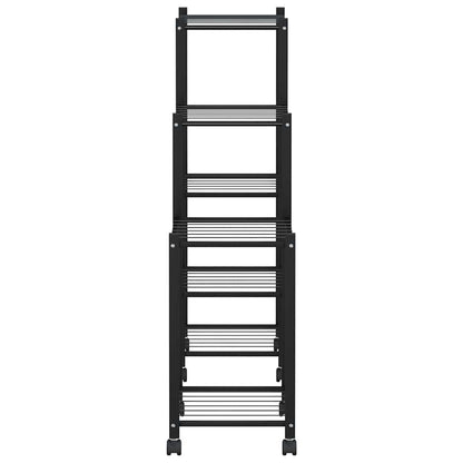 Flower Stand with Wheels 83x25x83.5 cm Black Iron