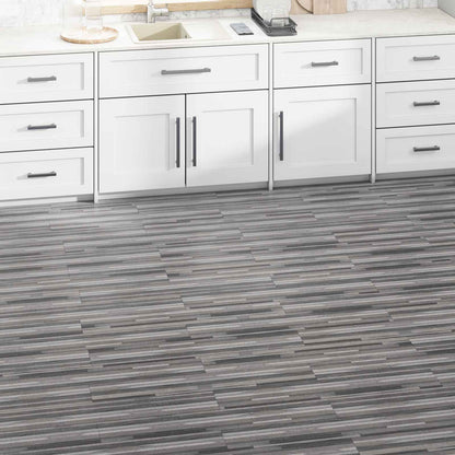 Flooring Planks 2.51 m² 18 pcs PVC Striped grey