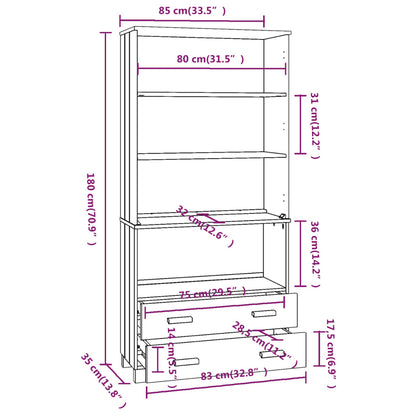 Highboard HAMAR Solid Wood Pine White