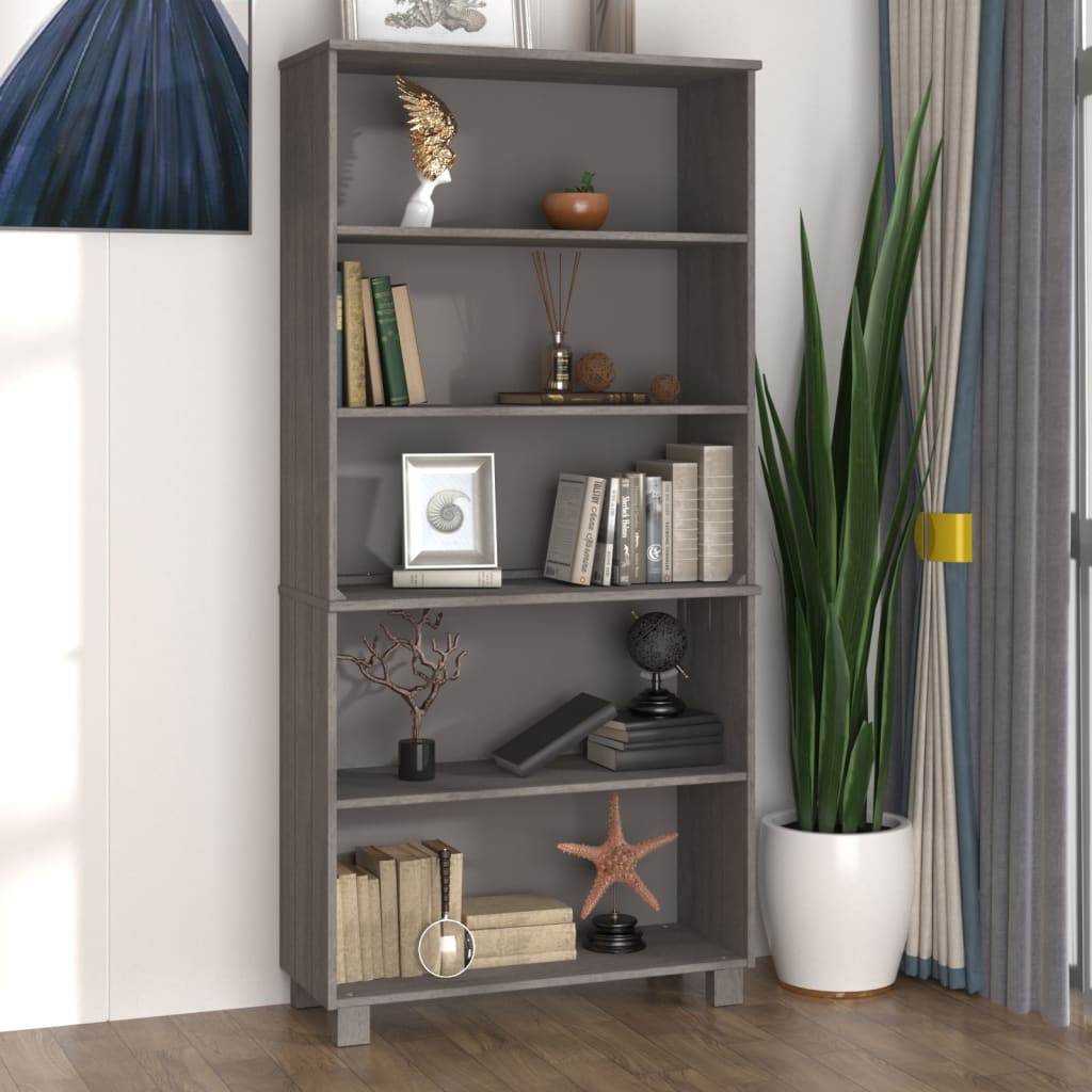 Highboard "HAMAR" Solid Wood Pine Light Grey